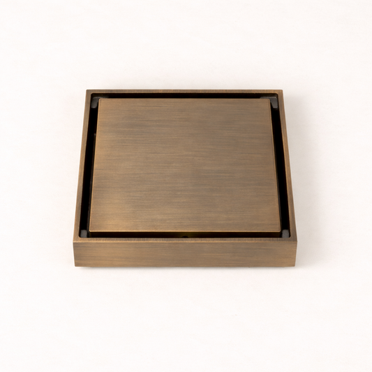 Granada Tile Insert Floor Waste Antique Brass