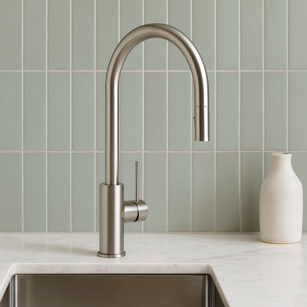 Porto Pull-Out Kitchen Mixer Brushed Nickel