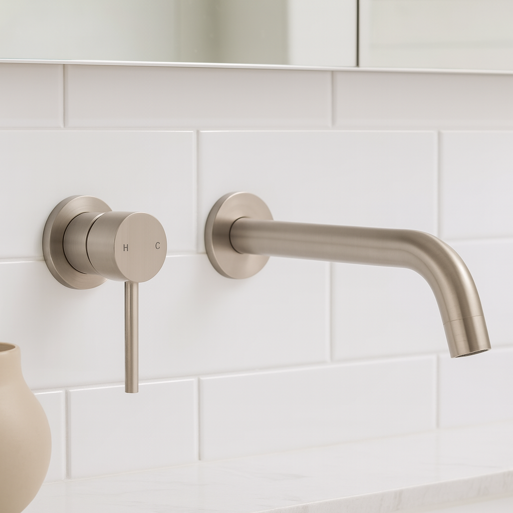 Milano Wall Spout Plus Wall Mixer - Brushed Nickel