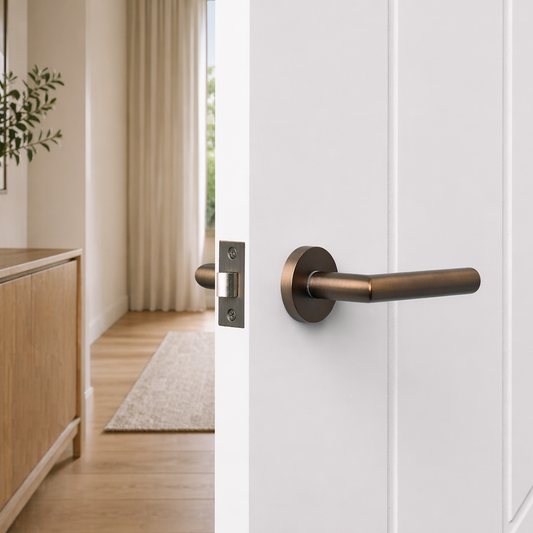 Santorini Door Handle Antique Brass