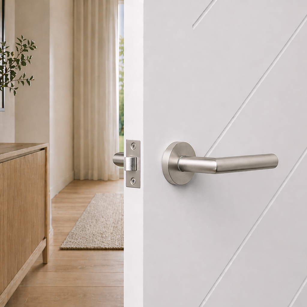Santorini Door Handle Brushed Nickel