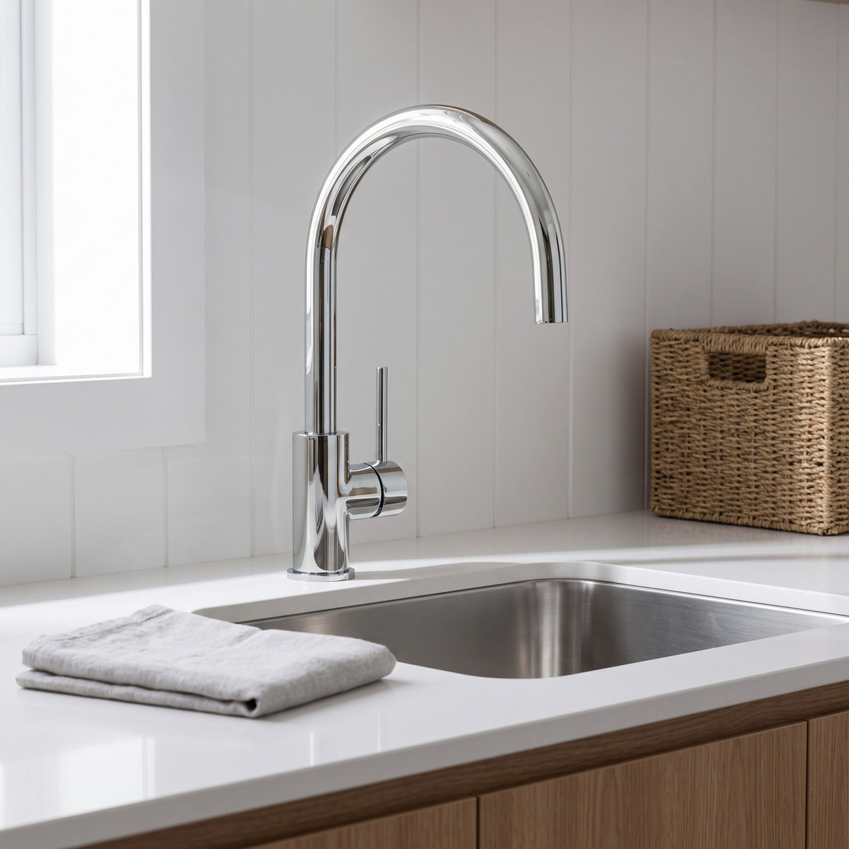Como Kitchen Mixer Tap in Chrome in a kitchen