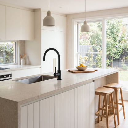 Como Kitchen Mixer Tap in Matte Black in a kitchen