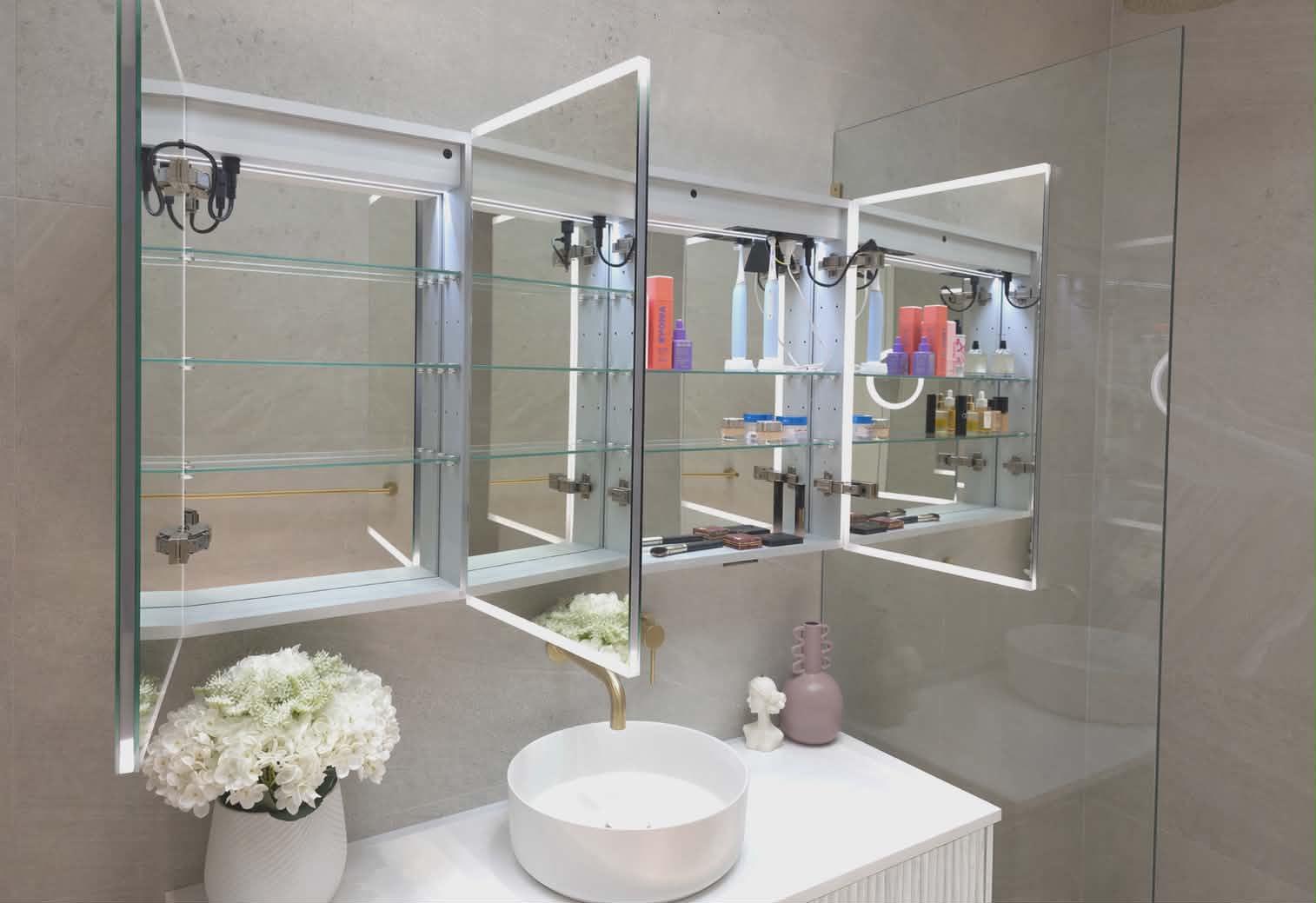 Madrid Frameless LED mirror cabinet with bluetooth speakers
