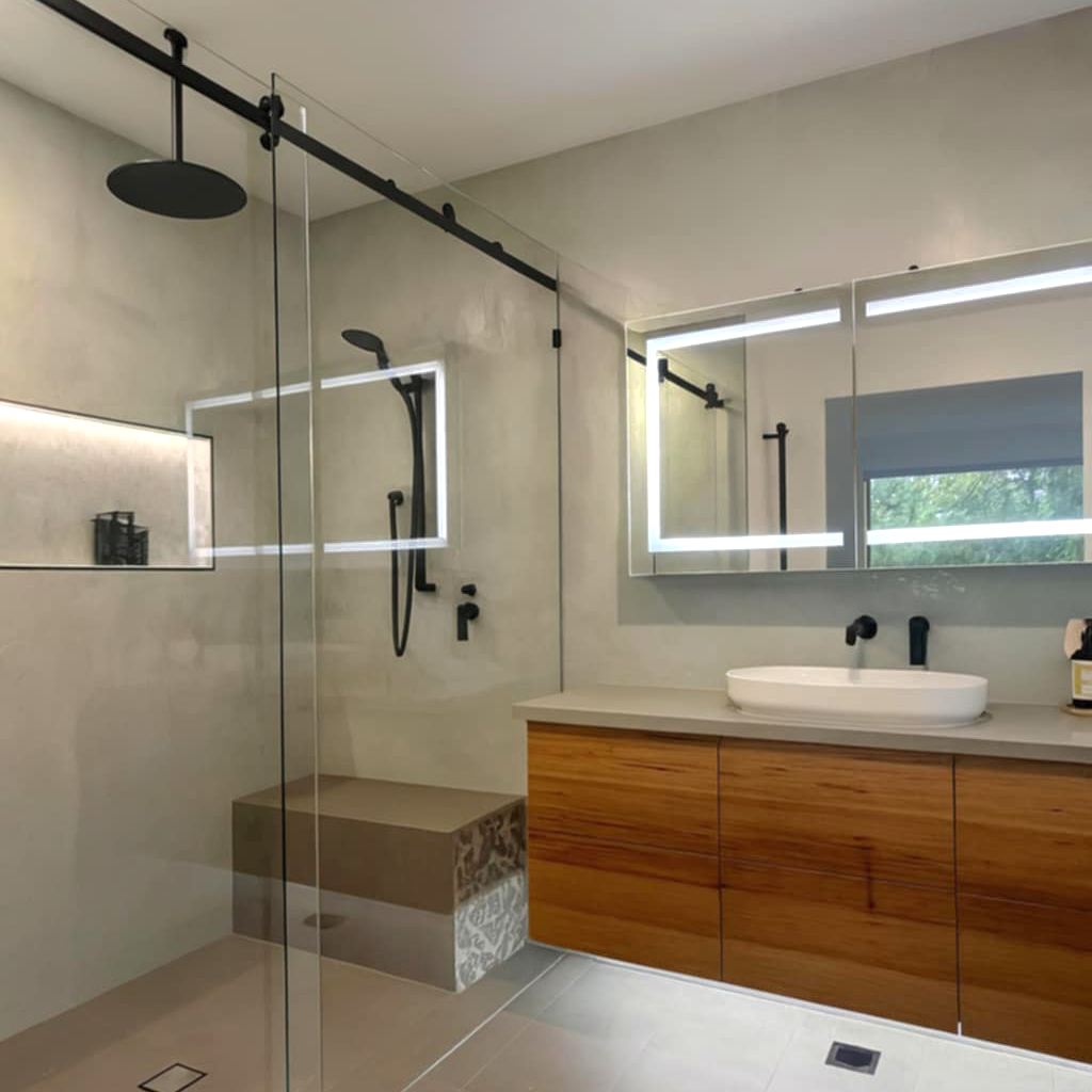 Milan bathroom frameless LED mirror cabinet by Invogue