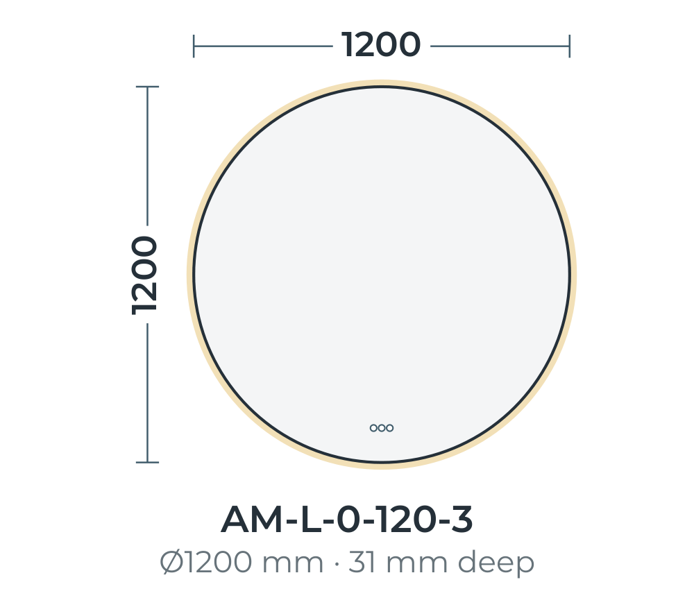 Amalfi 1200 mm round dimensions