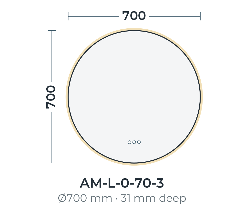 Amalfi 700 mm round dimensions