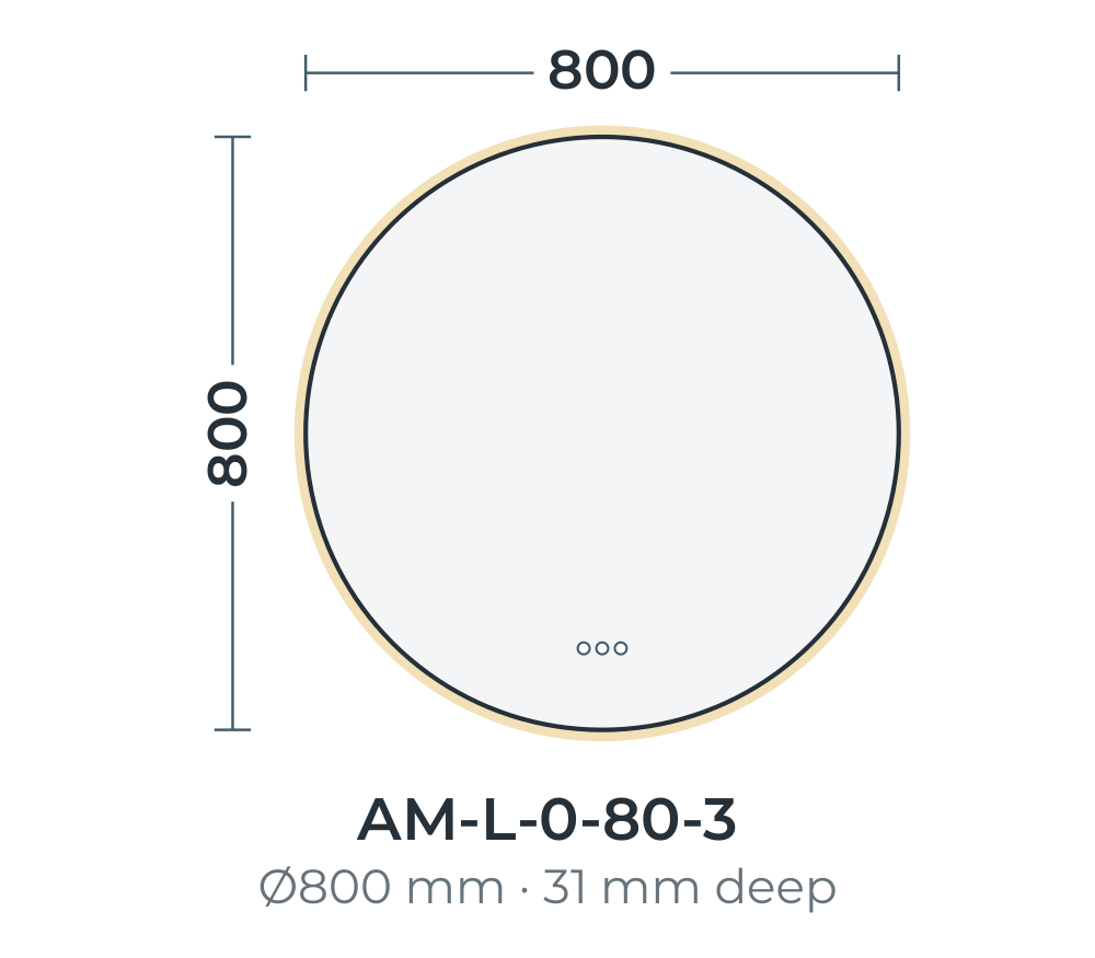 Amalfi 800 mm round dimensions