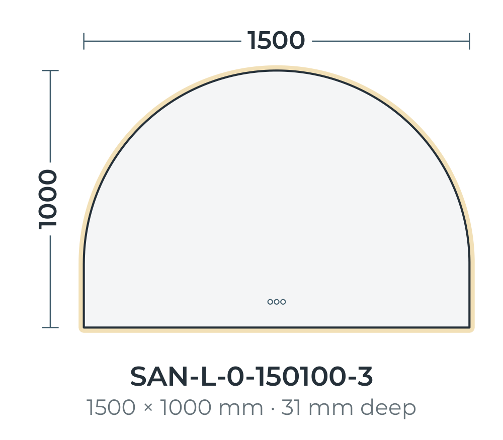 Santander 1500 × 1000 mm dimensions