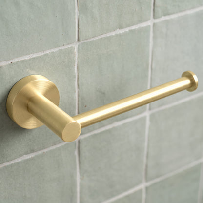 Close-up of the Lille Toilet Roll Holder in Brushed Brass