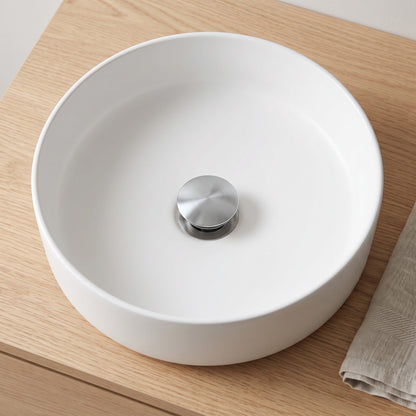 Lisbon Pop Up Basin Waste in Chrome in a bathroom