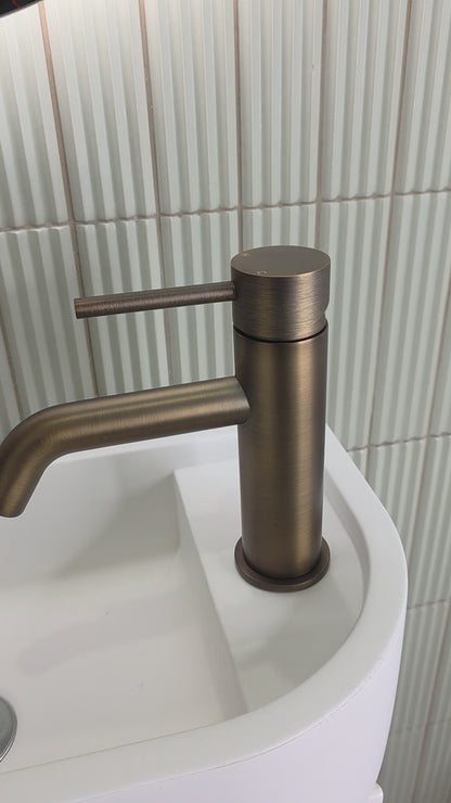 Vienna Short Basin Mixer - Antique Brass
