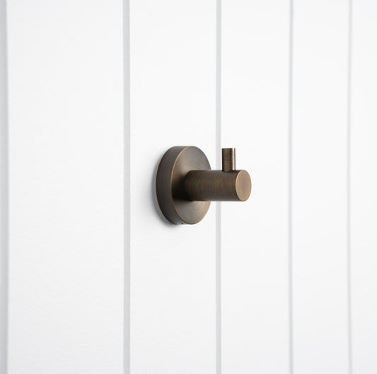 Copenhagen Robe Hook Antique Brass