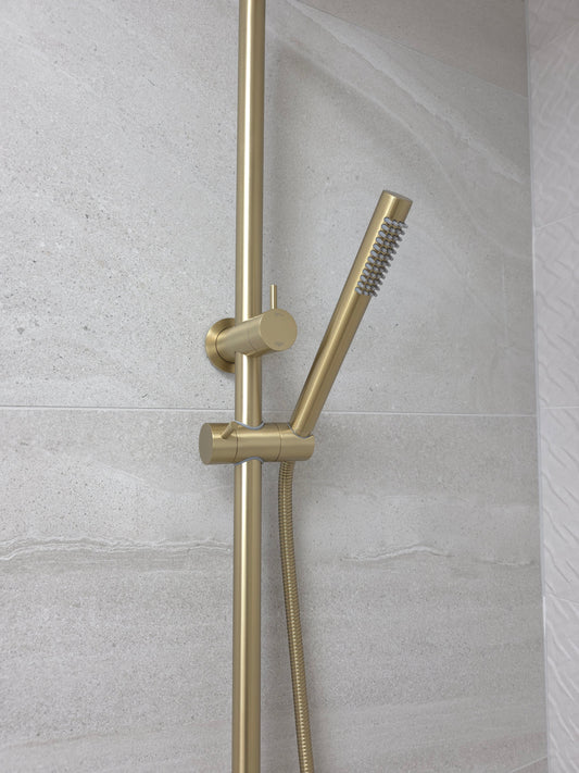 Corsica Dual Shower Head in Brushed Brass