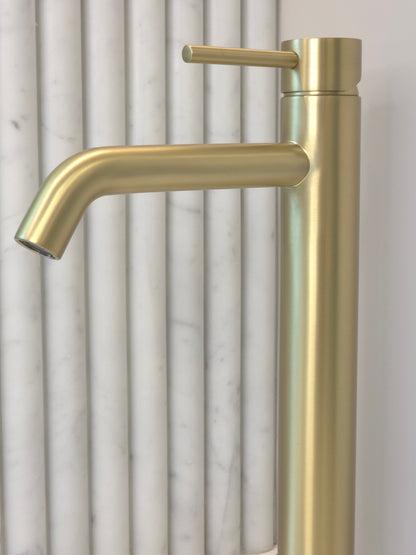 Vienna Tall Basin Mixer Brushed Brass
