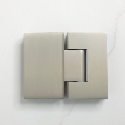 Geneva Shower Hinge Glass to Glass Brushed Nickel