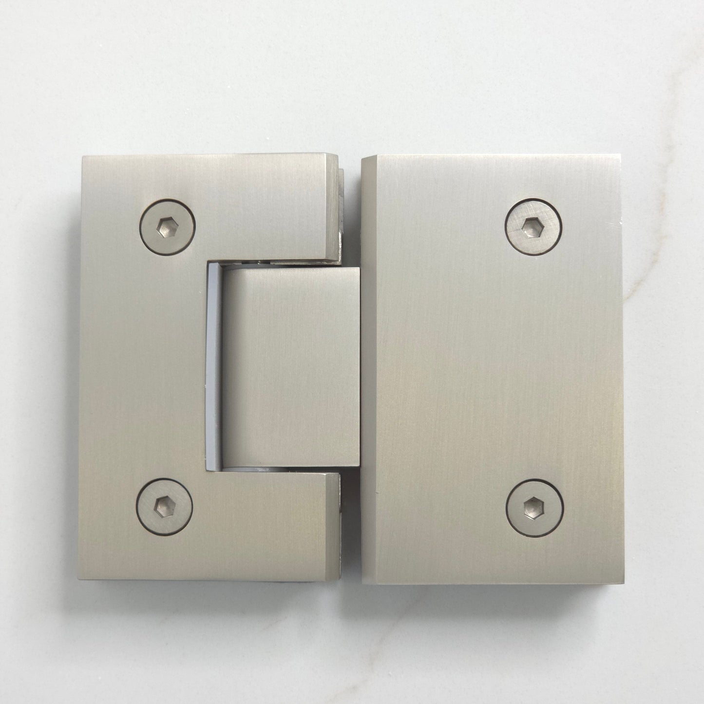 Geneva Shower Hinge Glass to Glass Brushed Nickel