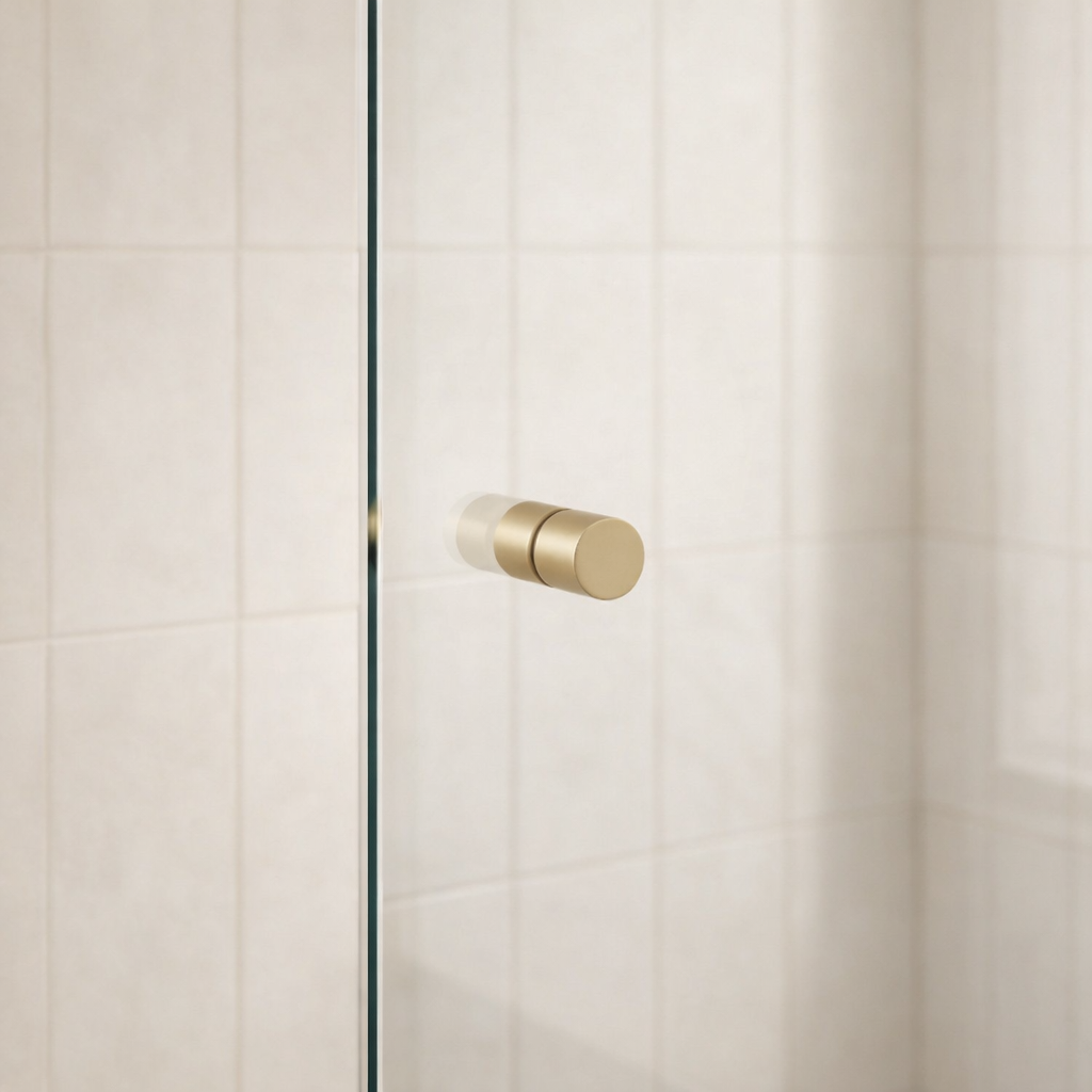 Corfu Shower Door Handle Brushed Brass