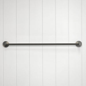 Provence 600mm Single Towel Rail — Brushed Gunmetal
