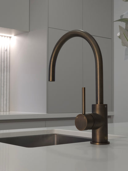 Como Kitchen Mixer Tap - Antique Brass