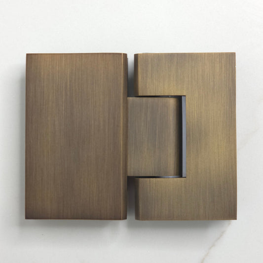 Geneva Shower Hinge Glass to Glass Antique Brass