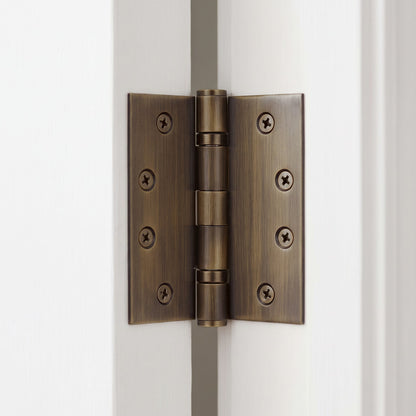 Close-up of the Venezia Door Butt Hinge in Antique Brass
