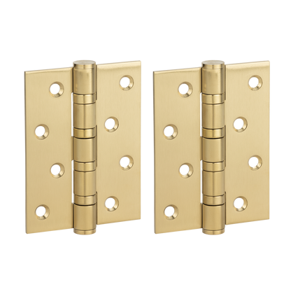 Venezia Door Butt Hinge in brushed brass finish, front view against a plain background