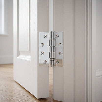 Venezia Door Butt Hinge in Chrome on an interior door