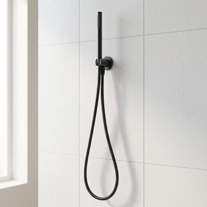 Close-up of the Versailles Handheld Shower Head with Hose in Matte Black