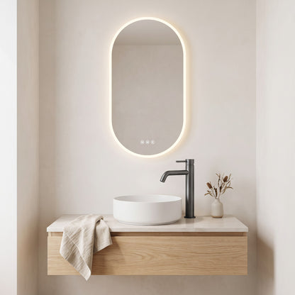 Vienna Tall Basin Mixer in Brushed Gunmetal in a bathroom