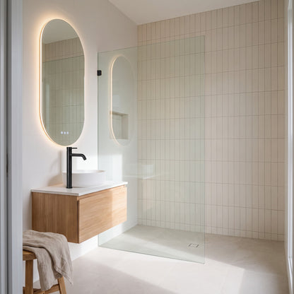 Vienna Tall Basin Mixer in Matte Black in a bathroom