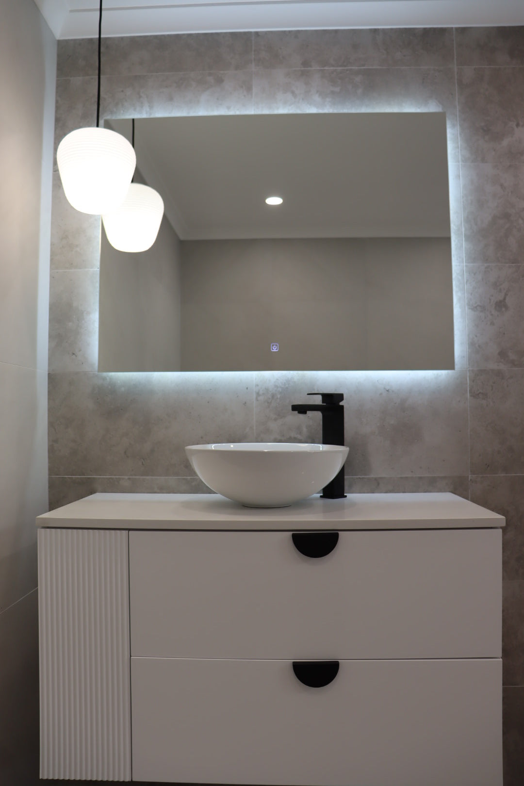 Vanity Space with Backlit LED Mirror for Perfect Lighting